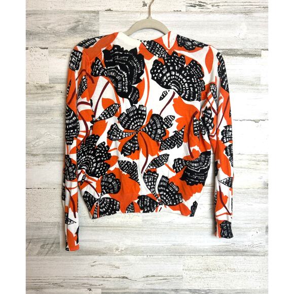 Marks & Spencer 12 orange black button up cardigan long sleeve lightweight boho - Picture 2 of 6